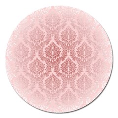 Luxury Pink Damask Magnet 5  (round) by ADIStyle