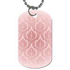 Luxury Pink Damask Dog Tag (one Sided) by ADIStyle