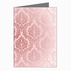 Luxury Pink Damask Greeting Card (8 Pack)