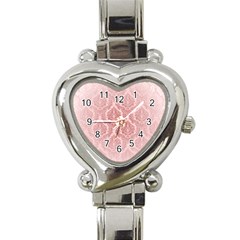 Luxury Pink Damask Heart Italian Charm Watch  by ADIStyle