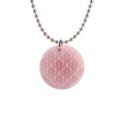 Luxury Pink Damask Button Necklace by ADIStyle