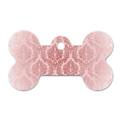 Luxury Pink Damask Dog Tag Bone (one Sided) by ADIStyle