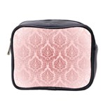 Luxury Pink Damask Mini Travel Toiletry Bag (Two Sides) Front