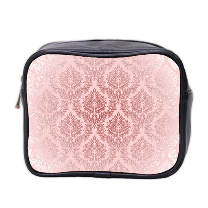 Luxury Pink Damask Mini Travel Toiletry Bag (Two Sides)