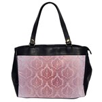 Luxury Pink Damask Oversize Office Handbag (One Side) Front