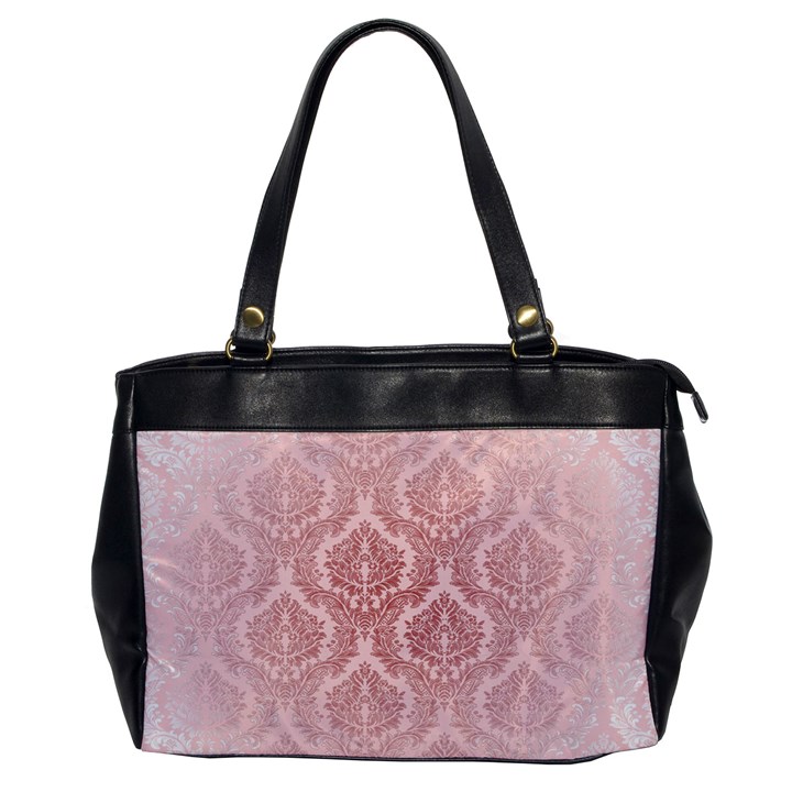 Luxury Pink Damask Oversize Office Handbag (One Side)