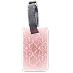 Luxury Pink Damask Luggage Tag (one Side) by ADIStyle