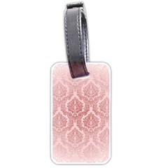 Luxury Pink Damask Luggage Tag (two Sides) by ADIStyle