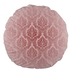 Luxury Pink Damask 18  Premium Round Cushion  by ADIStyle