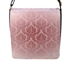 Luxury Pink Damask Flap Closure Messenger Bag (large) by ADIStyle