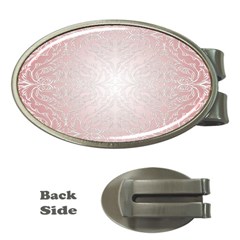 Pink Damask Money Clip (oval) by ADIStyle