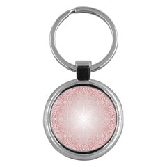 Pink Damask Key Chain (round) by ADIStyle