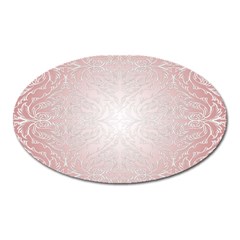 Pink Damask Magnet (oval) by ADIStyle