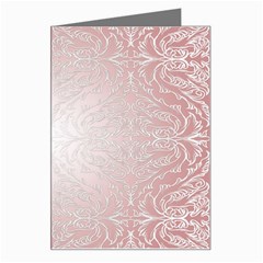 Pink Damask Greeting Card