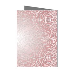 Pink Damask Mini Greeting Card (8 Pack) by ADIStyle