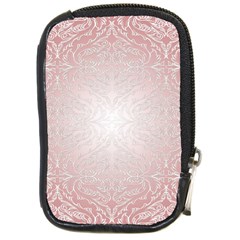 Pink Damask Compact Camera Leather Case by ADIStyle