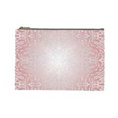 Pink Damask Cosmetic Bag (large) by ADIStyle