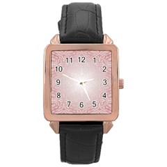 Pink Damask Rose Gold Leather Watch  by ADIStyle