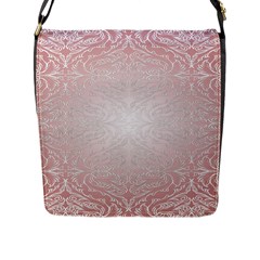 Pink Damask Flap Closure Messenger Bag (large) by ADIStyle