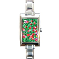 Flower Dreams Rectangular Italian Charm Watch