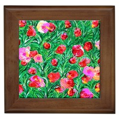 Flower Dreams Framed Ceramic Tile by dawnsebaughinc