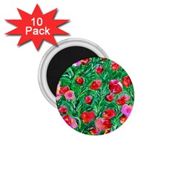 Flower Dreams 1 75  Button Magnet (10 Pack)