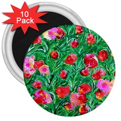 Flower Dreams 3  Button Magnet (10 Pack) by dawnsebaughinc