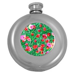 Flower Dreams Hip Flask (round) by dawnsebaughinc