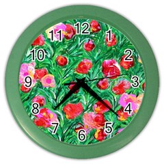 Flower Dreams Wall Clock (color) by dawnsebaughinc