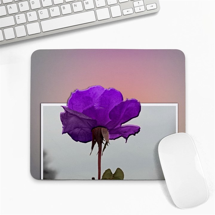 beautiful purple rose in 3D Large Mouse Pad (Rectangle)