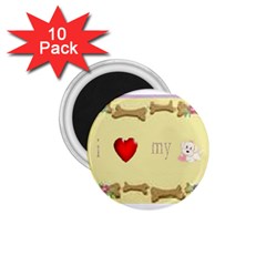 I Love My Dog! II 1.75  Button Magnet (10 pack)