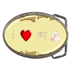 I Love My Dog! II Belt Buckle (Oval)