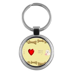 I Love My Dog! II Key Chain (Round)