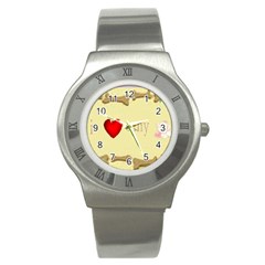 I Love My Dog! II Stainless Steel Watch (Unisex)