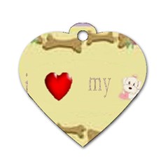 I Love My Dog! II Dog Tag Heart (One Sided) 