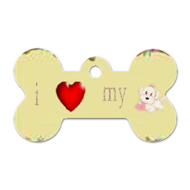 I Love My Dog! II Dog Tag Bone (Two Sided)