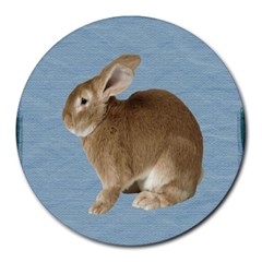 Cute Bunny 8  Mouse Pad (round) by mysticalimages