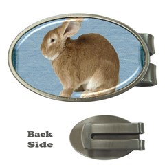 Cute Bunny Money Clip (oval) by mysticalimages