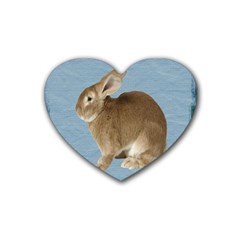 Cute Bunny Drink Coasters 4 Pack (heart)  by mysticalimages