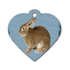 Cute Bunny Dog Tag Heart (one Sided)  by mysticalimages