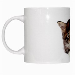 Curious Kitty White Coffee Mug by mysticalimages