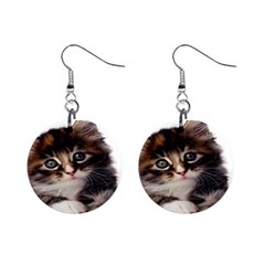 Curious Kitty Mini Button Earrings by mysticalimages