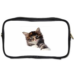 Curious Kitty Travel Toiletry Bag (two Sides) by mysticalimages