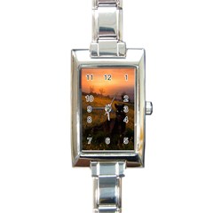 Evening Rest Rectangular Italian Charm Watch