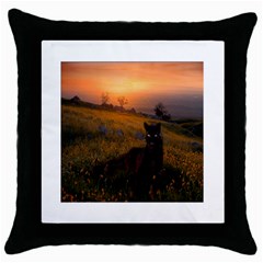 Evening Rest Black Throw Pillow Case by mysticalimages