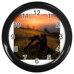 Evening Rest Wall Clock (black) by mysticalimages