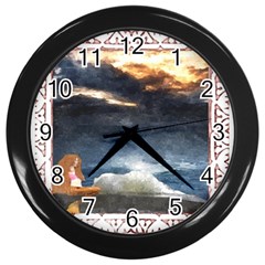 Stormy Twilight [framed] Wall Clock (black)