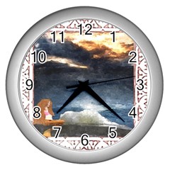 Stormy Twilight [framed] Wall Clock (silver) by mysticalimages