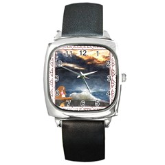 Stormy Twilight [framed] Square Leather Watch by mysticalimages