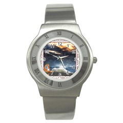 Stormy Twilight [framed] Stainless Steel Watch (unisex)